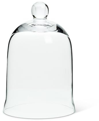 Abbott Collection 27-Carolyn Bell Shaped Glass Cloche, Clear (7 H)