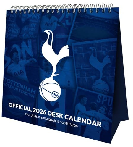 2026 CALENDAR TOTTENHAM HOTSPUR FC MONTH TO VIEW POSTCARD DESK EASEL OFFICIAL PRODUCT