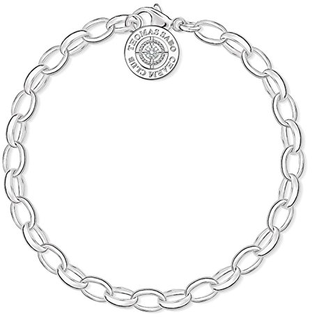Thomas Sabo Women Charm Bracelet Diamond Charm Club 925 Sterling Silver DCX0001-725-14