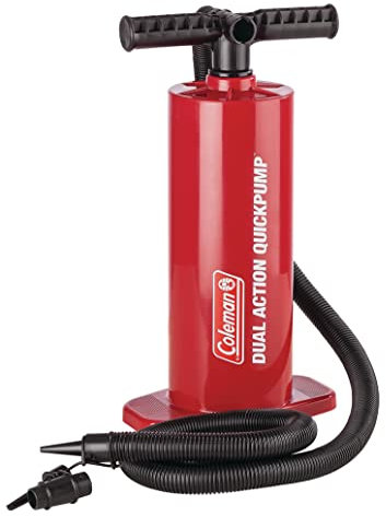 Coleman QuickPump Dual-Action Air Pump, High-Pressure Pump Inflates to 9 PSI, Includes 3 Valve Adapters & Extension Hose for Quick Inflation & Deflation
