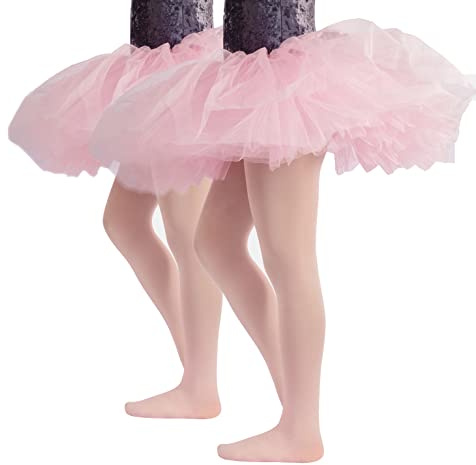 CALZITALY PACK 1/2 Collant Danza Bambina | Calze Ballet Bimba | 40 Den | da 4 a 14 anni | Rosa, Nero, Naturale, Bianco (10 anni, Rosa)