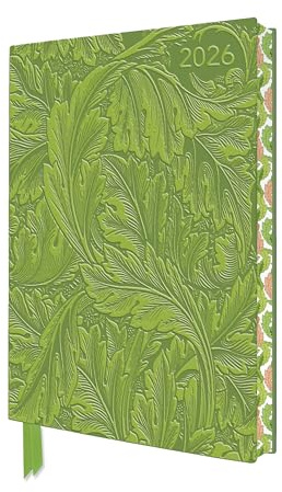 William Morris: Acanthus 2026 Artisan Art Vegan Leather Diary Planner - Page to View with Notes
