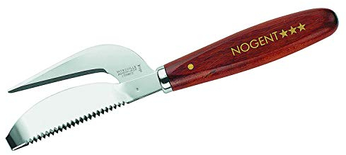 Nogent*** 09030G Ecailleur à Poisson Lame en INOX/Manche en Bois de Charme Merisier