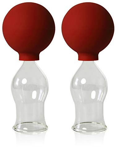 Lauschaer Glas Schröpfgläser mit Ball 2 Stück 40mm zum professionellen, medizinschen, feuerlosen Schröpfen, Schröpfglas, Schröpfgläser