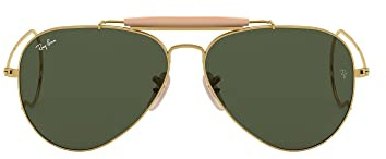 Ray-Ban Unisex RB3030 Outdoorsman I Aviator Sunglasses, Shiny Gold/G-15 Green, 58 mm