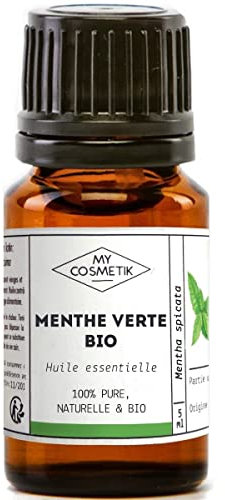 MY COSMETIK - Ätherisches Spearmintöl - Aus biologischem Anbau - HEBBD/HECT chemotypisiert - 100% rein und natürlich - ECOCERT-zertifiziert - 10 ml