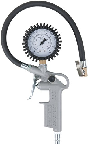 KS Tools Reifendruckprüfer geeicht 515.1960 0-10 Bar I Druckluft-Reifendruckfüller für Einhandbedienung I Mit gummiummanteltem Manometer I Ergonomisches Design