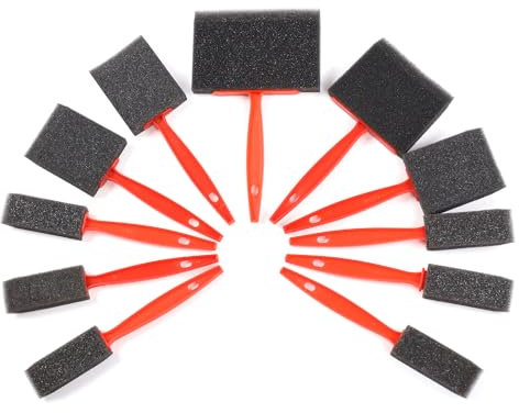 Dekton 10pc Foam Brush Set - Smooth Finish| No Brush Marks| Use On All Surfaces| Low Density Foam Suitable for Paints, Stains, Varnishes Water Based Glues| Easy to Use and Easy to Clean| 10 Piece Set