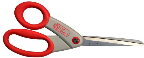 Tonic Studios Tijeras para Zurdos de Uso General, 8-1/2 Pulgadas, Rojo/Gris