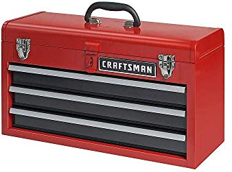 Craftsman 3-Drawer Metal Portable Chest Toolbox Red