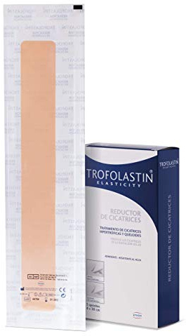 Trofolastin, Reductor de Cicatrices, Apósitos Adhesivos para Cicatrices Hipertróficas y Queloides, Quemaduras y Cortes, Tamaño 4x30cm, 5 Unidades