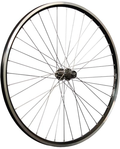 Roue arrière 28 Pouces, Jante Double paroi, œillets, Shimano FH-QC300, 7-11 Vitesses, Blocage Rapide, Noire
