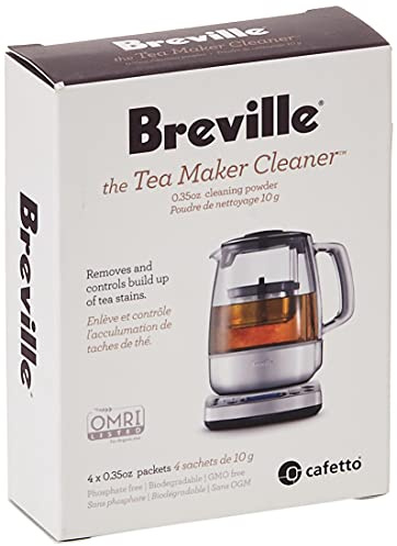 Breville BTM100 Revive Organic Tea Maker Cleaner, Kettle Cleaning Powder, 4 Pack