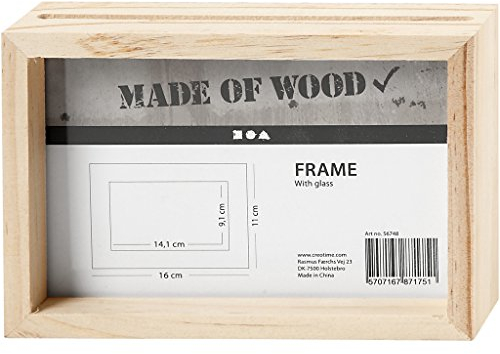 Creativ 100263 - Cornice doppia, dimensioni 16 x 11 cm, profondità 4 cm, in pino, 1 pezzo, dimensioni interne: 14,1 x 9,1 cm, in legno