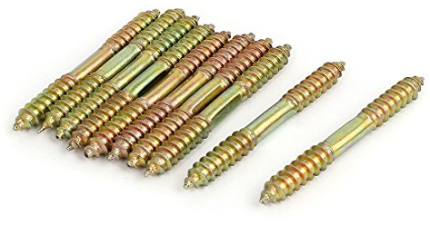 uxcell A15113000ux1844 M8 x 73mm Double Ended Wood to Wood Furniture Fixing Dowel Screw (Pack of 10)