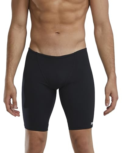 TYR Men's Durafast Elite Solid Jammer Swimsuit, Black, 30