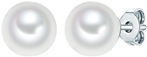 Rafaela Donata Damen Perlenohrstecker aus 925/- Sterling Silber mit Rund Südsee-Muschelkernperle 8 mm weiß - Silberohrstecker