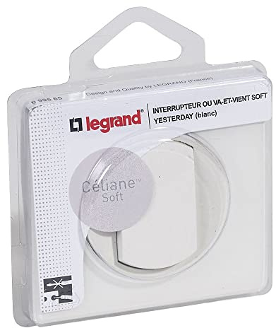 LEGRAND - Interrupteur Simple ou Va-et-vient + Plaque Céliane Soft - 10A - Commande d'Eclairage Complète - Prêt à Installer - Fabriqué En France - Blanc