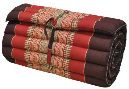 Wilai Kapok Thaikissen, Rollmatte schmal (82313 - weinrot/rot)