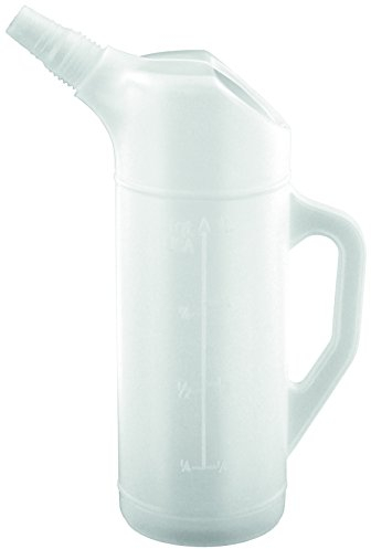 BLUREA Ölkanne aus Polyethylen 1 Liter, Milliliter-Skala, bruchsicher, Öl, Säure und Kraftstoff beständig, für Motoröl Kühlflüssigkeit, Zubehör für Werkstatt und Garage