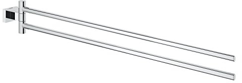 GROHE Essentials Cube - Handtuchhalter (verdeckte Befestigung, 439mm, 2-armig & schwenkbar, langlebig), chrom, 40624001