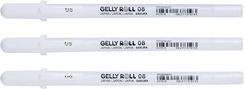 Sakura, Gel-Stift/Tintenroller „Gelly Roll“, mittel, weiß, 3er Pack
