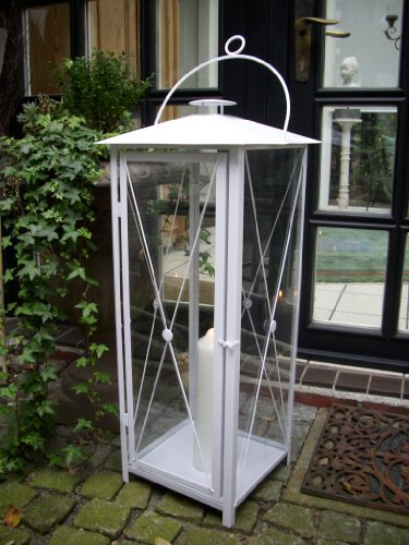 KUHEIGA RIESIGE stabile Laterne Höhe: 100cm, weiß