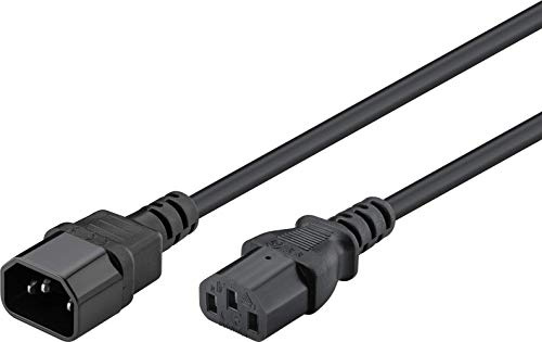Goobay 95287 Kaltgerätekabel 3m Verlängerung / C14 Stecker auf C13 Buchse Stromkabel / Kaltgeräte Netzkabel mit Kaltgerätestecker / Schwarz / Verlängerungskabel 3m