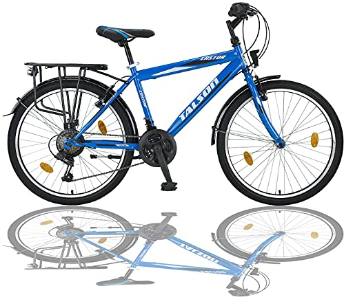 24 Zoll Jungen Fahrrad 21-Gang Shimano MIT Beleuchtung Farbe BLAU TMX