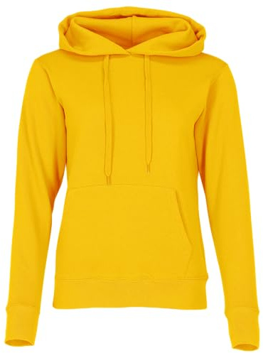 Fruit of the Loom Women's Pull-over Classic Hooded Sweatshirt Clasic, Yellow (Sunflower Yellow), M UK