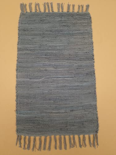 Kottig Fleckerl Handweb Teppich Fleckerlteppich Uni 60x90 Garmisch Flickenteppich Einfarbig (Anthrazit)