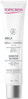 Topicrem - Mela, Crème Jour Unifiante Anti-Taches - Hydrate 24h, Unifie le Teint, Corrige et Prévient l’Apparition des Taches - Double Protection UV + Lumière Bleue, SPF50+ - 40 ml