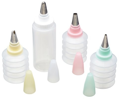 KitchenCraft Sweetly Does It Tortendekorationsset mit Easy Squeeze Spritzbeuteln und Düsen, Kunststoff/Edelstahl