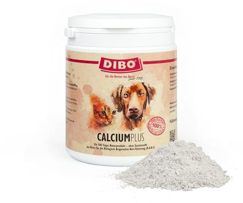 DIBO Calcium Plus, Lata de 800 g, suplemento alimenticio Saludable y Natural para Perros y Gatos, Comida para Perros, Barf, Polvo B.A.R.F