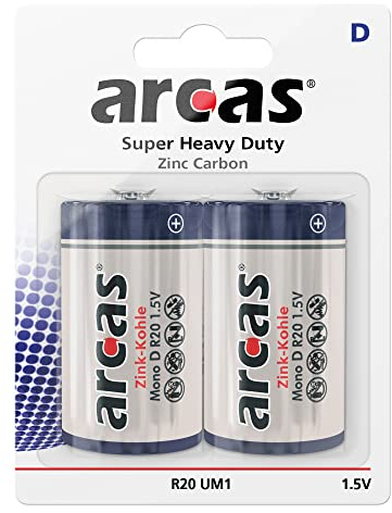 Mono-Batterie Super Heavy Duty 1,5V, Typ D/R20, 2er-Pack