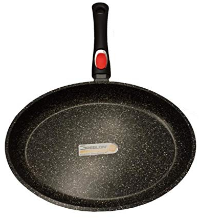 ESPACE CUISINE Poêle à Poisson Ovale Pierre, Revêtement Anti-Adhérent, Sans PFOA, Convient pour Four et Induction