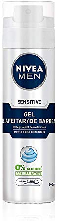 NIVEA MEN Sensitive Rasiergel 1 x 200 ml, Rasiergel für empfindliche Haut, Gesichtsgel mit Ultra Glide Technologie für eine irritierungsfreie Rasur