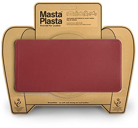 Leather Repair Patch Self Adhesive for Sofa, Car Seat – Red 20×10cm | The original all‑in‑one leather repair kit by MastaPlasta – upholstery‑quality, made in the UK; no tools needed