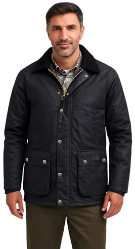 Uomo Game Barker Cera Giacca con Cappuccio Staccabile - Navy, Small