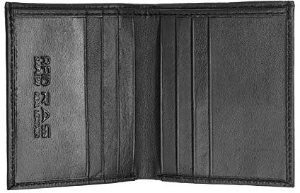 RAS WALLETS Mens RFID Safe Soft Genuine Leather Credit Card and Banknote Pocket Slimline Wallet 122 (Black)
