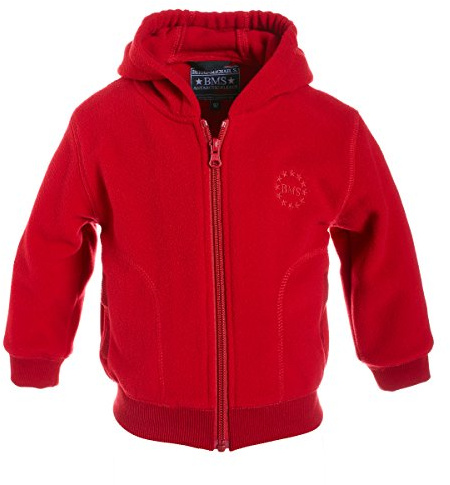 BMS leichte atmungsaktive Fleecejacke mit Kapuze - rot - 122