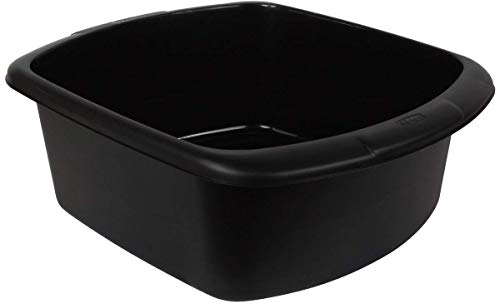 New Whitefurze Kitchen Black Large Rectangular Washing Up Bowl Plastic Basin 9l