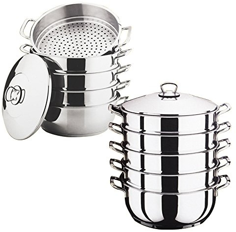 Dampfkocher, Mantowarka, Gardampfkochtopf Set aus 18/10 Edelstahl (Optional 24/26/28/30cm) / ?????????? - ??????????, Mantykocher, Biodampfkocher/Induktion (24cm)