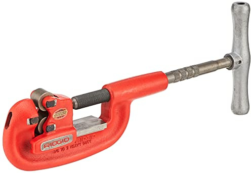 RIDGID 32820 Model 2-A Heavy-Duty Steel Pipe Cutter with Extra-Long Shank, 1/8 to 2 Metal Pipe Cutter for Stainless Steel, Steel, and Heavy Wall Steel