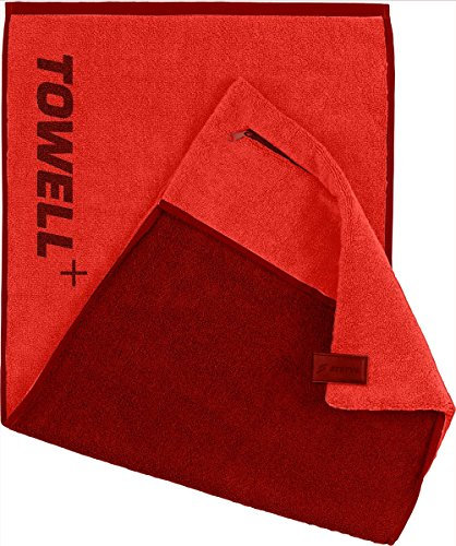 STRYVE Towell Plus V2 Sporthandtuch mit Tasche und Magnetclip, in 7 Farben Die Höhle der Löwen (Dynamic Rot) Gym Handtuch TOWELL+