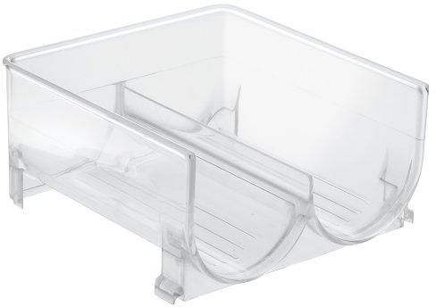 iDesign Fridge/Freeze Binz Weinregal für 2 Flaschen, stapelbarer Flaschenhalter aus Kunststoff, durchsichtig, Transparent, 20.3 x 20.3 x 10.2 cm