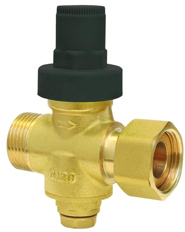 SOMATHERM FOR YOU, Réducteur de pression à piston M20/27 en laiton nickelé, pré-réglé à 3 bars, installation facile, montage toutes positions, prise manomètre 8/13