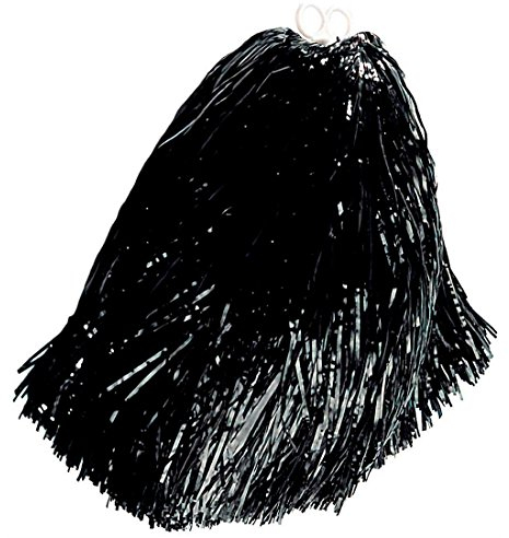 Amakando EIN Pom Pom Cheerleader Pompon schwarz Cheer Leader Pompom Puschel Pon Pon Bommel Pom Pon Wedel Party Tanzwedel