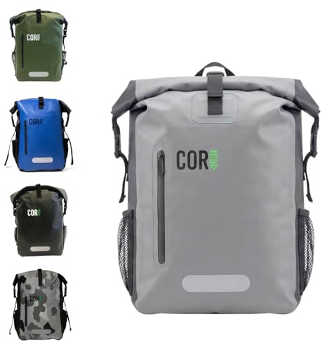 COR Surf Sac à Dos étanche avec protection pour Ordinateur Portable | Sac étange Impermeable Sac (Gris 25L)