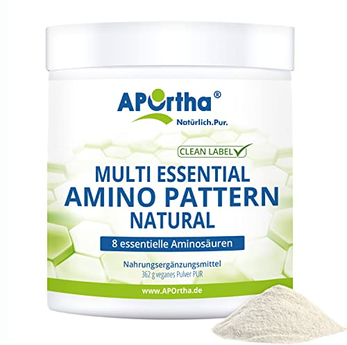 APOrtha Multi essential Amino Pattern I 362 g Aminosäuren-Pulver mit 8 essentiellen Aminosäuren nach Prof. Dr. Lucà- Moretti für optimierte Eiweißversorgung I Aminosäuren komplex hochdosiert EAA vegan
